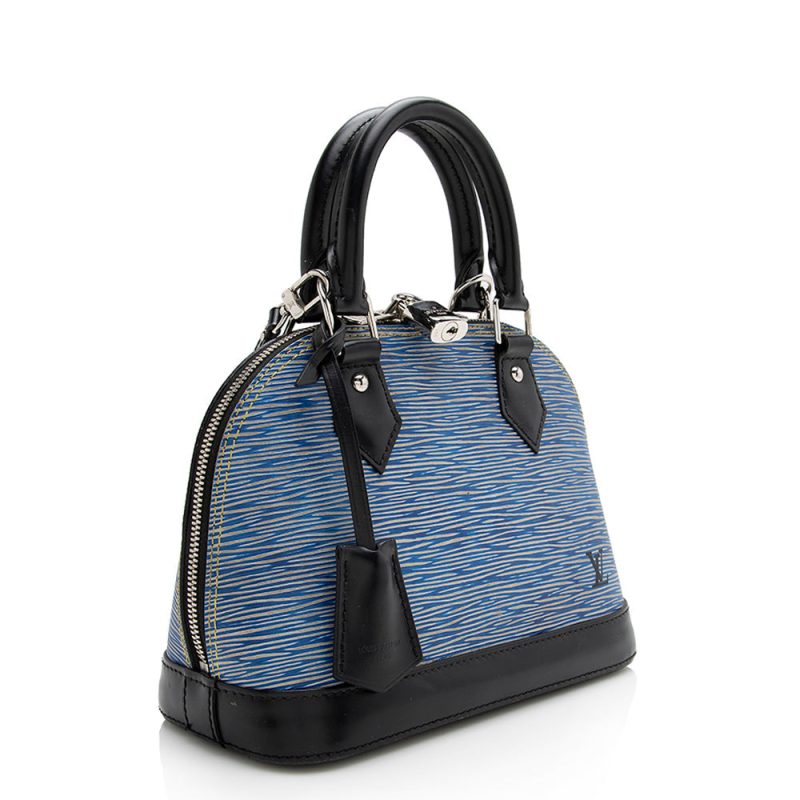 Louis Vuitton Epi Leather Denim Alma BB Satchel (SHF-22105)