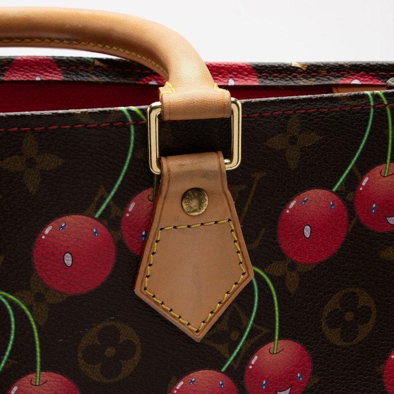 Louis Vuitton Limited Edition Monogram Canvas Cerises Sac Plat Tote (SHF-Oc84Cp) - Image 9