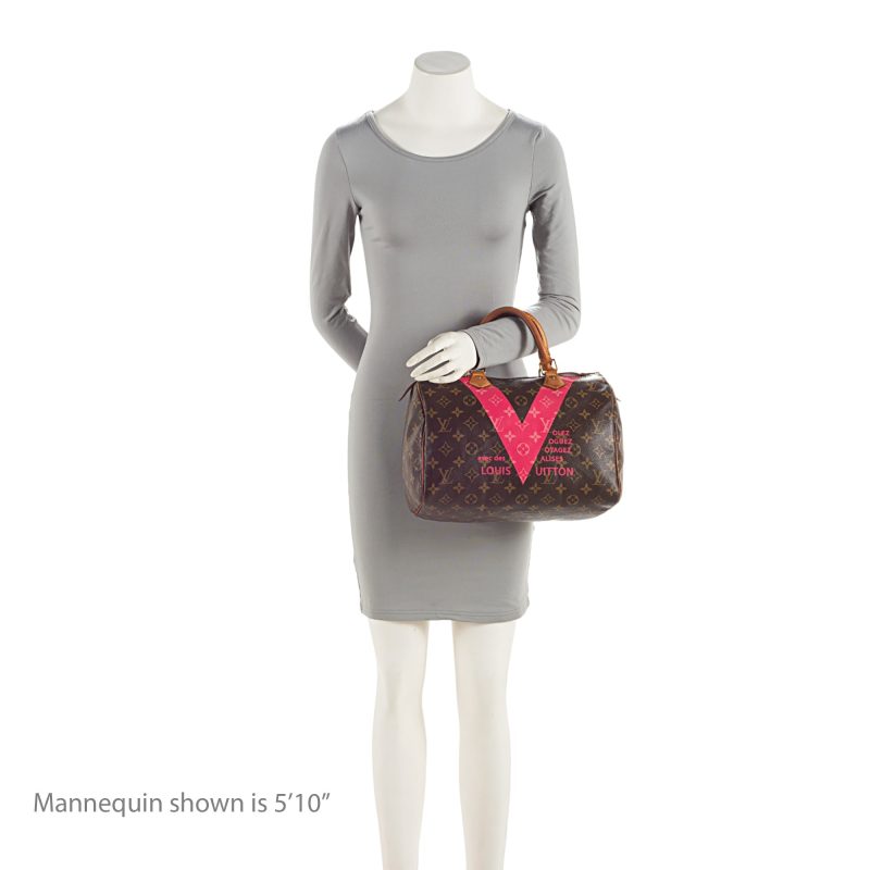 Louis Vuitton Monogram Canvas V Speedy 30 Satchel - FINAL SALE (SHF-ETgDwY) - Image 4