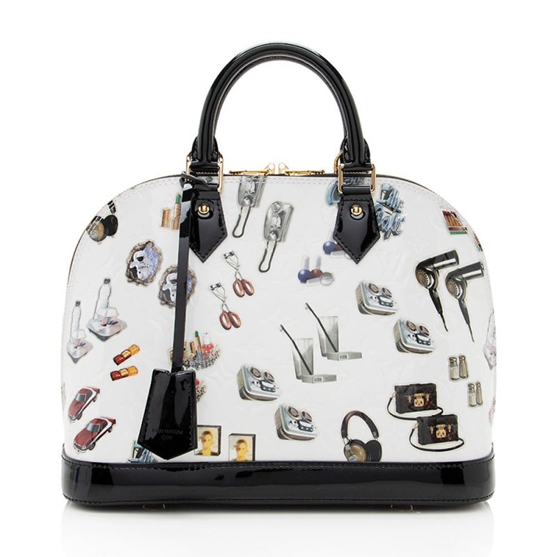 Louis Vuitton Limited Edition Monogram Vernis Stickers Alma PM Satchel (SHF-18637) - Image 10
