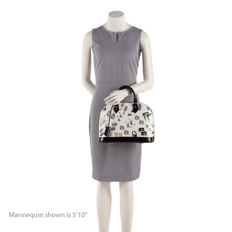 Louis Vuitton Limited Edition Monogram Vernis Stickers Alma PM Satchel (SHF-18637) - Image 4