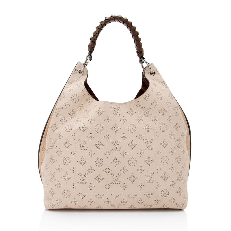 Louis Vuitton Mahina Leather Carmel Hobo (SHF-I2e2sp) - Image 2