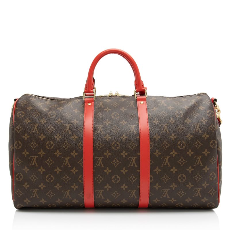 Louis Vuitton Monogram Canvas Keepall Bandouliere 50 Duffle Bag (SHF-23912) - Image 2