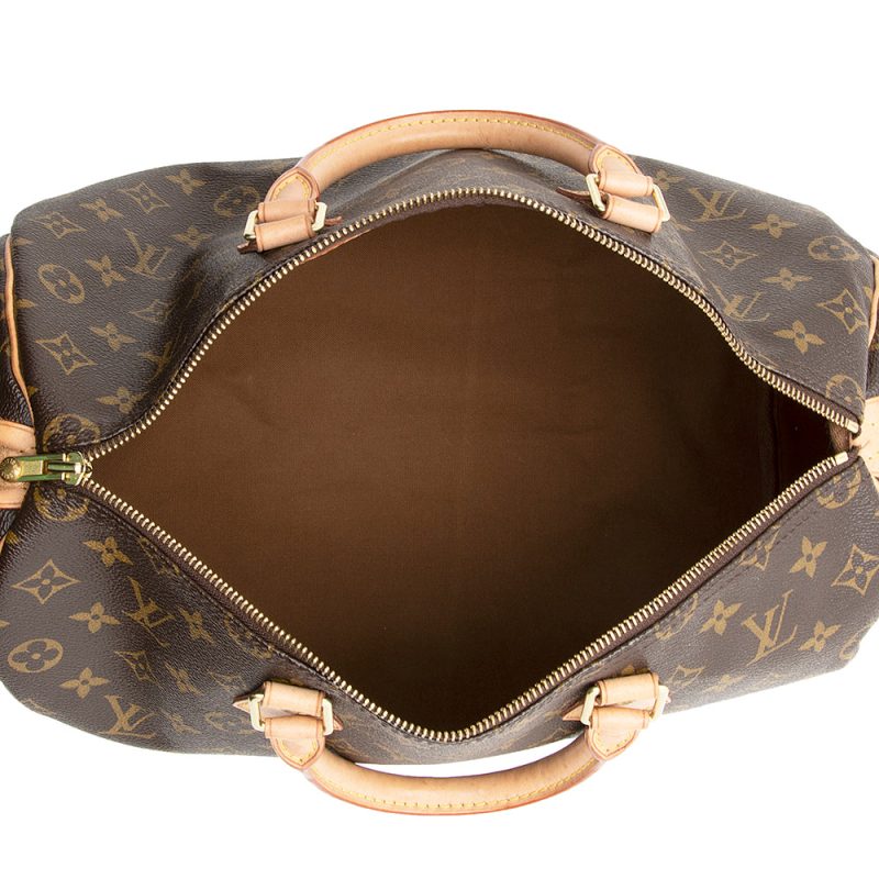 Louis Vuitton Monogram Canvas Speedy 35 Satchel (SHF-20210) - Image 6