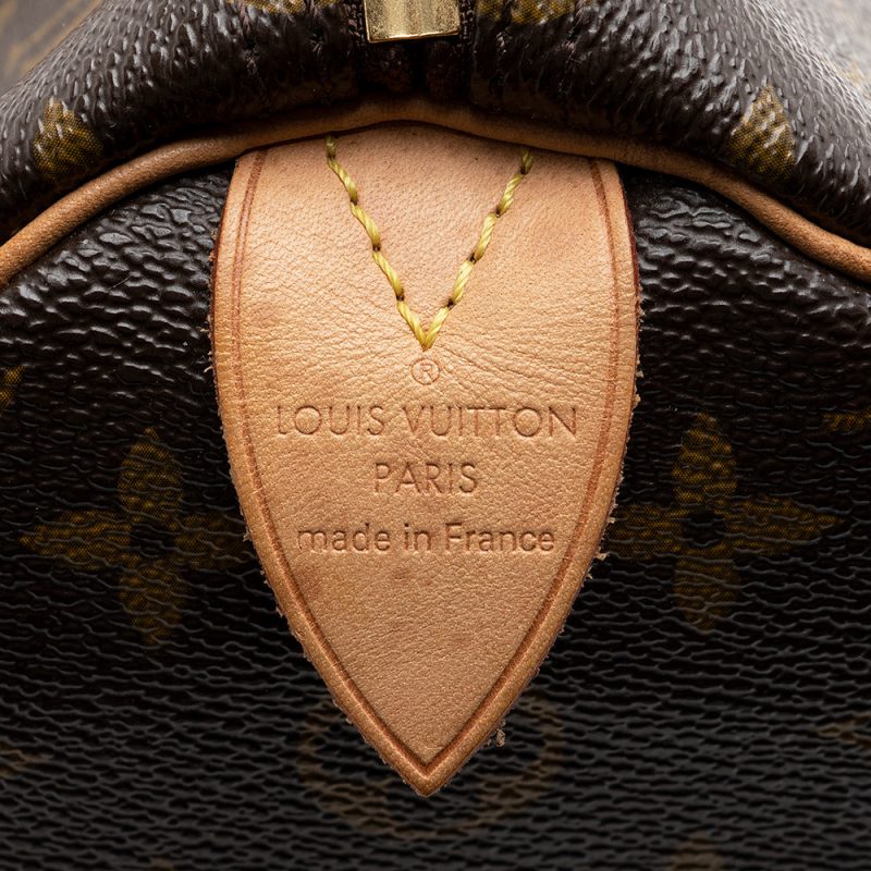 Louis Vuitton Monogram Canvas Speedy 35 Satchel (SHF-20210) - Image 7