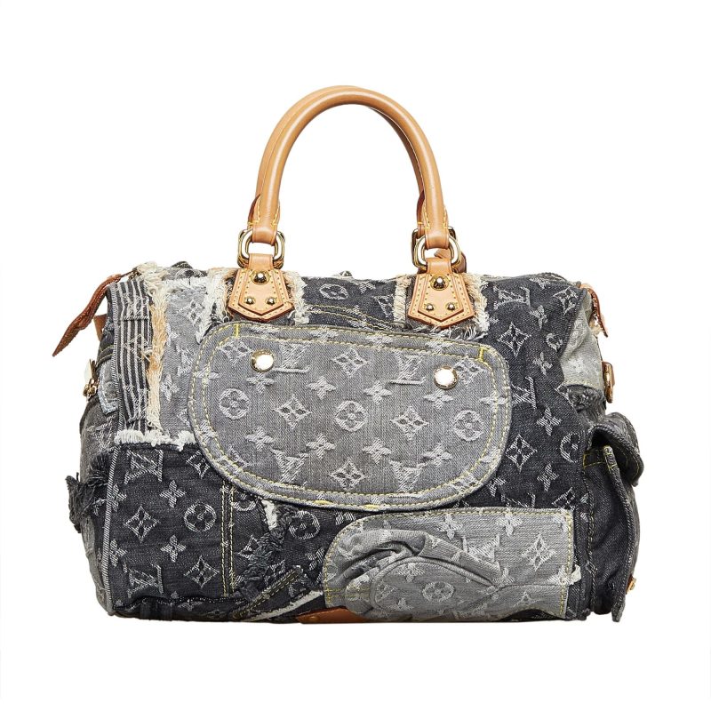 Louis Vuitton Monogram Denim Patchwork Speedy 30 (SHG-HhLIYd) - Image 2