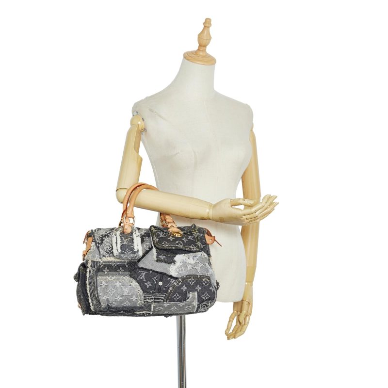 Louis Vuitton Monogram Denim Patchwork Speedy 30 (SHG-HhLIYd) - Image 4