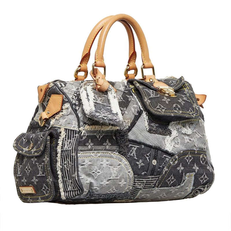 Louis Vuitton Monogram Denim Patchwork Speedy 30 (SHG-HhLIYd)