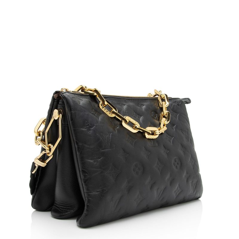 Louis Vuitton Monogram Embossed Lambskin Coussin PM Shoulder Bag (SHF-4qrMA6)