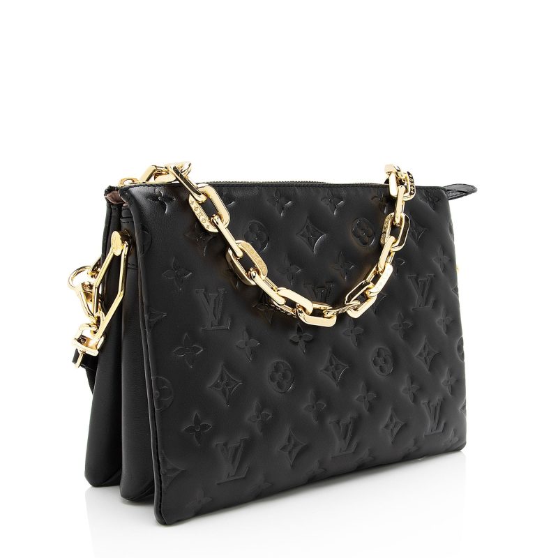 Louis Vuitton Monogram Embossed Lambskin Coussin PM Shoulder Bag (SHF-Y5gEUo)