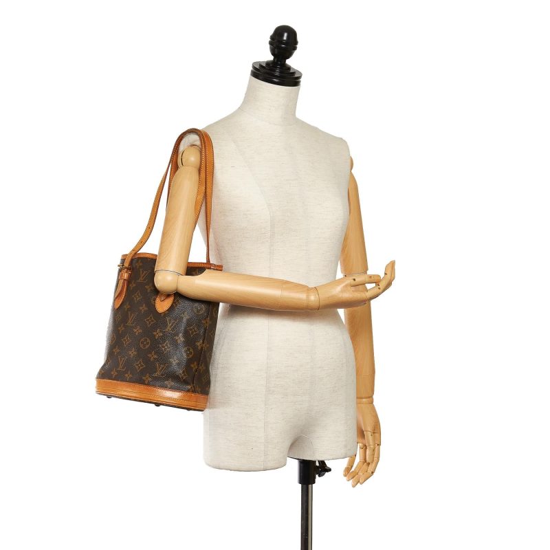 Louis Vuitton Monogram Petit Bucket Bag (SHG-32610) - Image 9