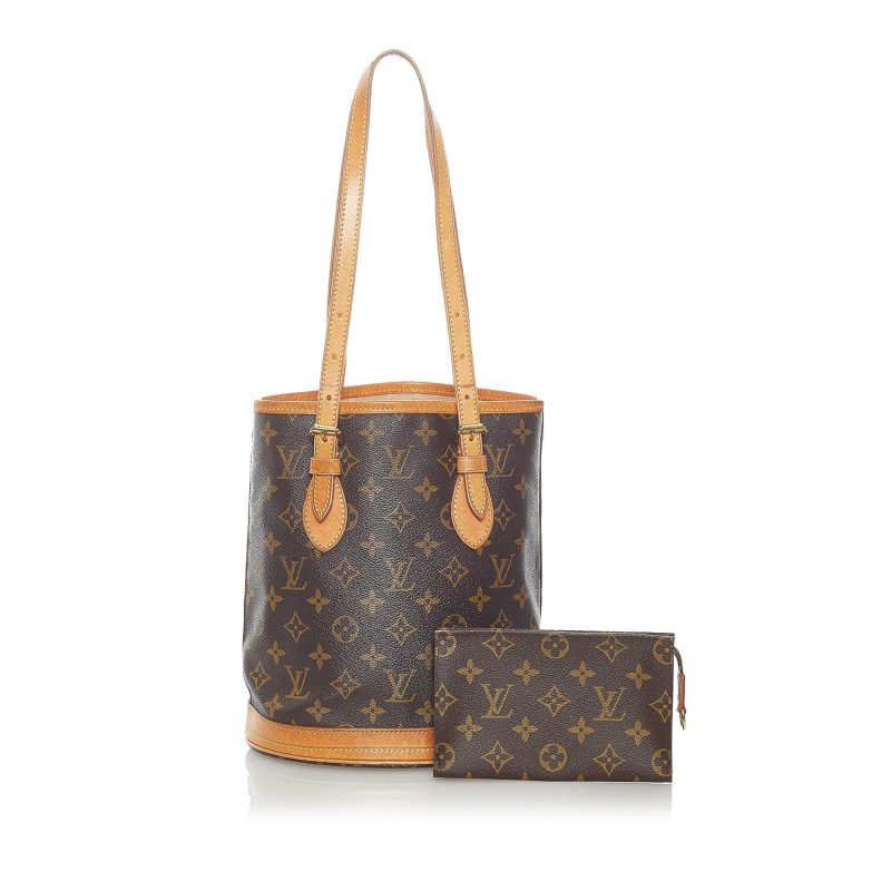 Louis Vuitton Monogram Petit Bucket Bag (SHG-32610) - Image 4