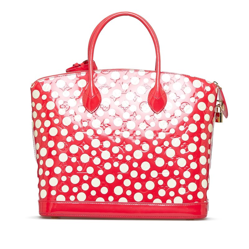 Louis Vuitton Monogram Vernis Kusama Infinity Dots Lockit MM (SHG-fa2biQ) - Image 2