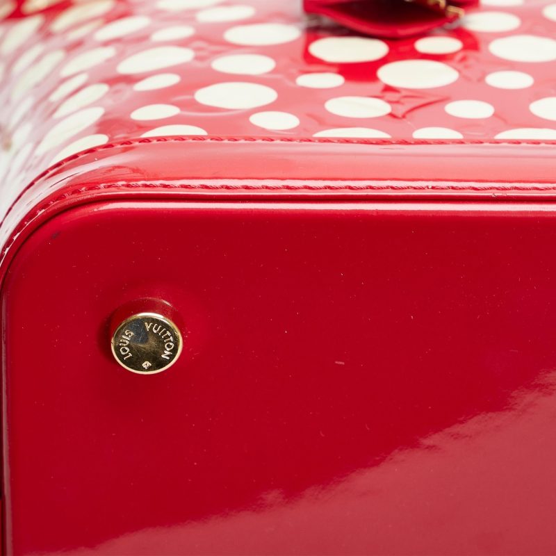 Louis Vuitton Monogram Vernis Kusama Infinity Dots Lockit MM (SHG-fa2biQ) - Image 8