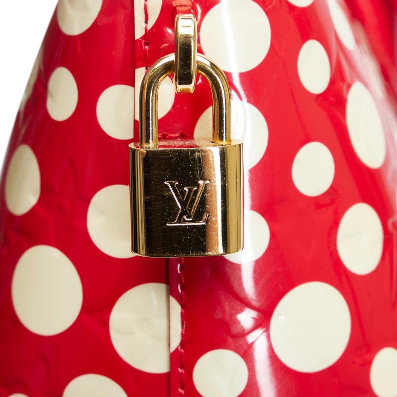 Louis Vuitton Monogram Vernis Kusama Infinity Dots Lockit MM (SHG-fa2biQ) - Image 10
