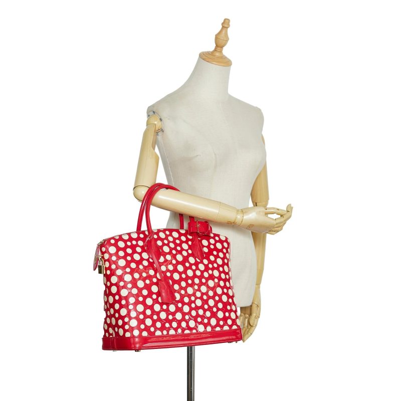 Louis Vuitton Monogram Vernis Kusama Infinity Dots Lockit MM (SHG-fa2biQ) - Image 4