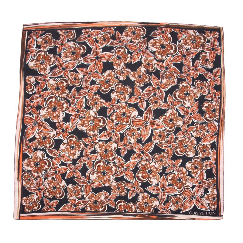 Louis Vuitton Silk Fleur de Monogram 90cm Scarf (SHF-4z6rYY) - Image 4
