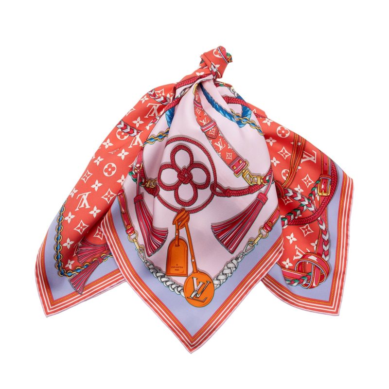Louis Vuitton Silk Mix and Straps 90cm Scarf (SHF-ZPf0K7)