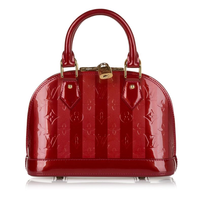 Louis Vuitton Vernis Rayures Alma BB (SHG-35013) - Image 7