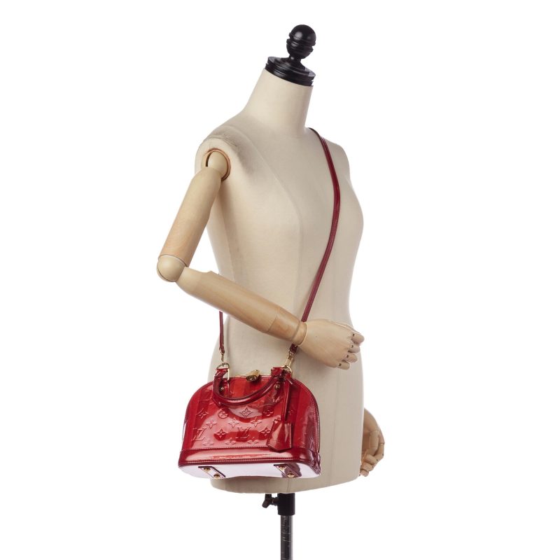 Louis Vuitton Vernis Rayures Alma BB (SHG-35013) - Image 6