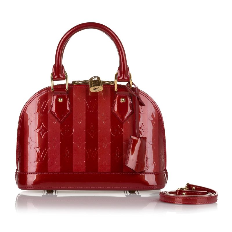 Louis Vuitton Vernis Rayures Alma BB (SHG-35013) - Image 4