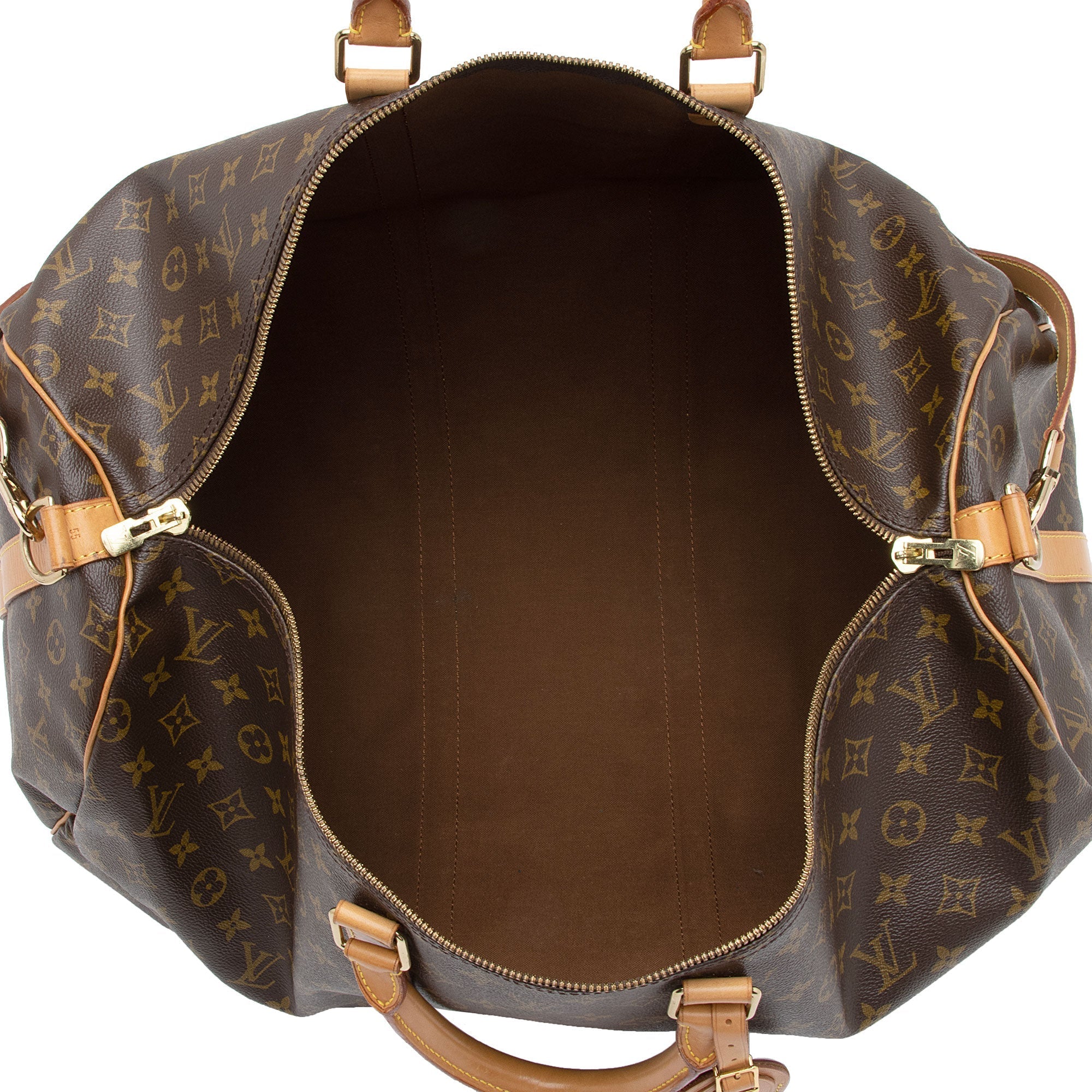 Louis Vuitton Vintage Monogram Canvas Keepall Bandouliere 55 Duffle Bag (SHF-PQTyV5) - Image 6