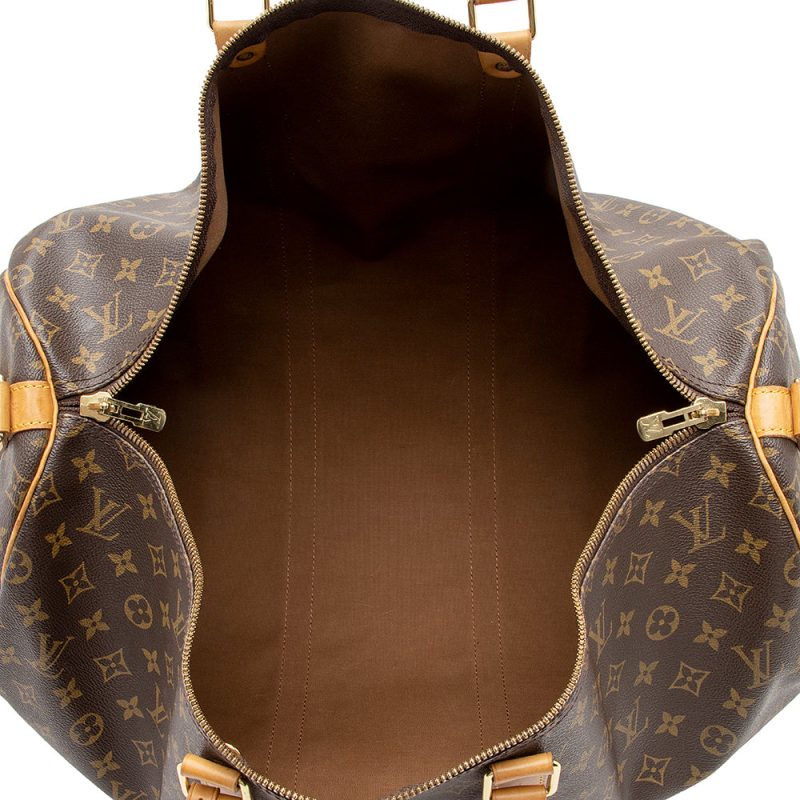 Louis Vuitton Vintage Monogram Canvas Keepall Bandouliere 55 Duffle Bag (SHF-21161) - Image 6