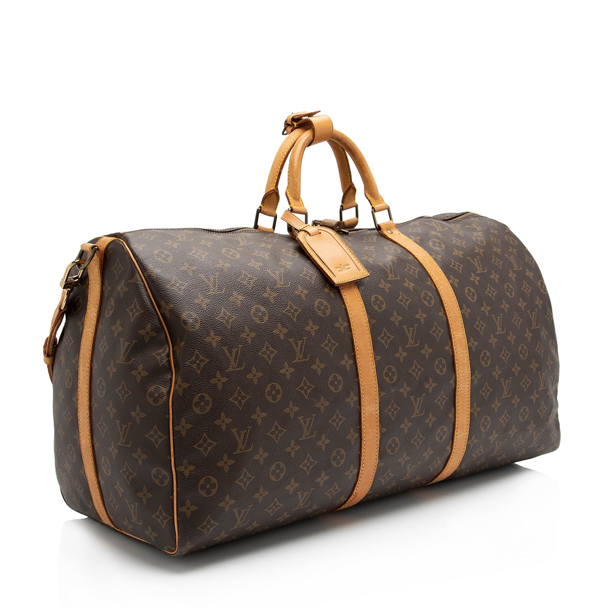 Louis Vuitton Vintage Monogram Canvas Keepall Bandouliere 60 Duffle Bag (SHF-3l2nxP)