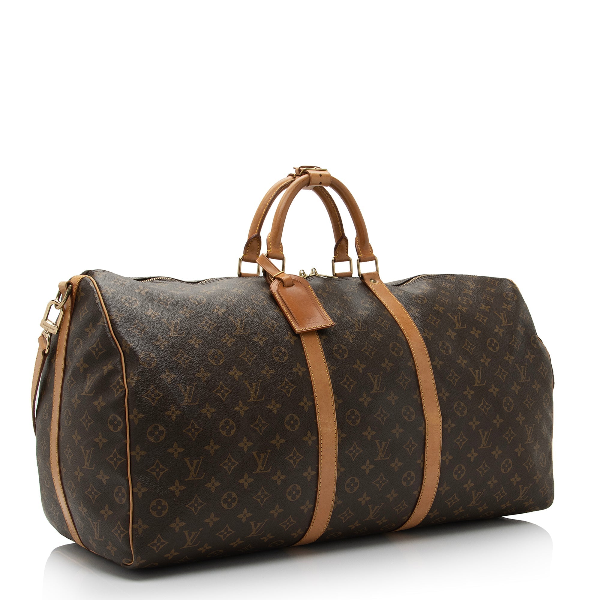 Louis Vuitton Vintage Monogram Canvas Keepall Bandouliere 60 Duffle Bag (SHF-Nob4B7)