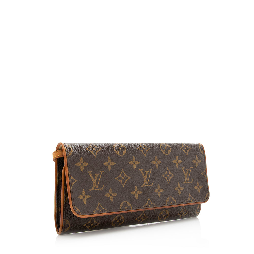 Louis Vuitton Vintage Monogram Canvas Pochette Twin GM Shoulder Bag (SHF-23937)