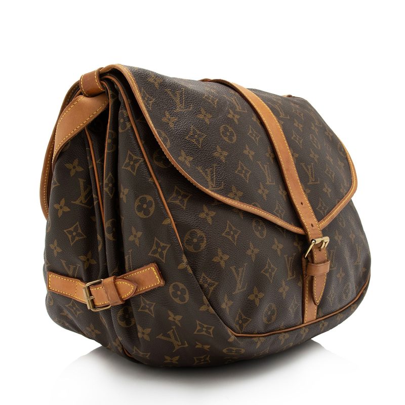 Louis Vuitton Vintage Monogram Canvas Saumur 35 Messenger Bag (SHF-523WYh)