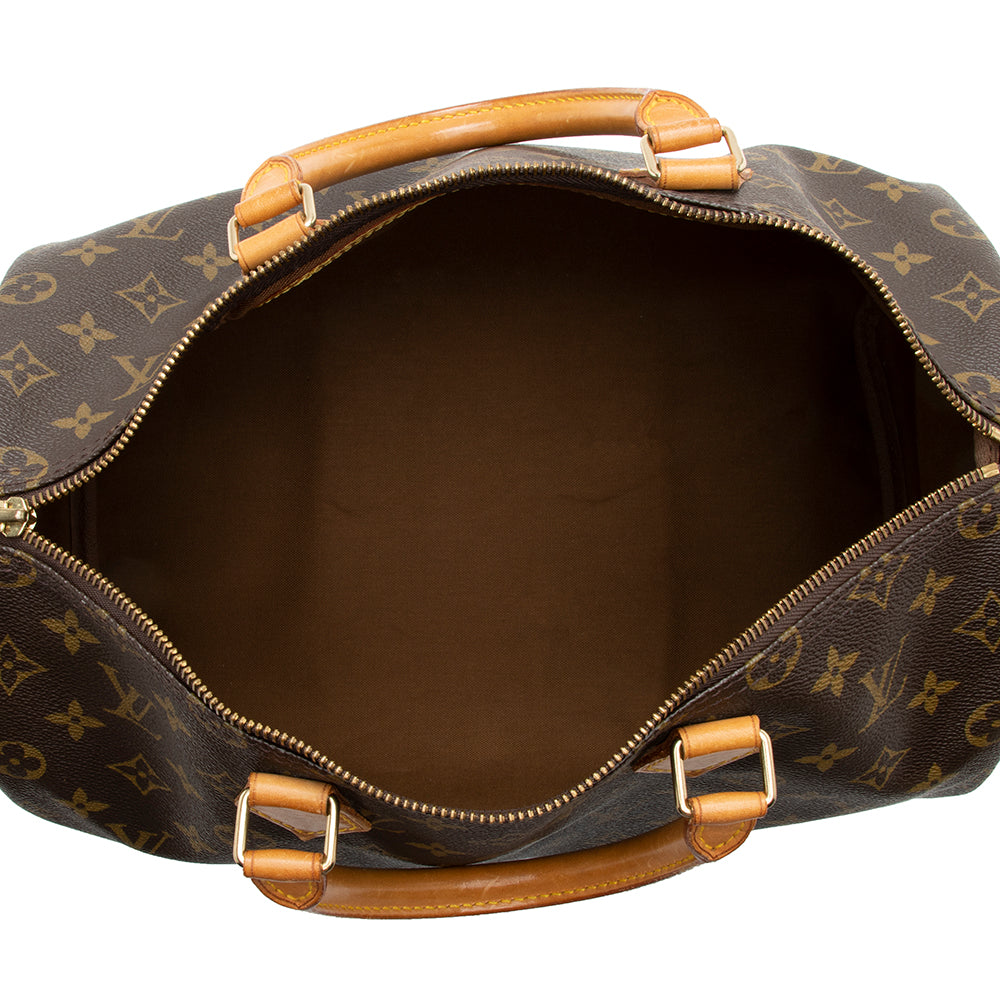 Louis Vuitton Monogram Canvas Speedy 35 Satchel (SHF-16728) - Image 6