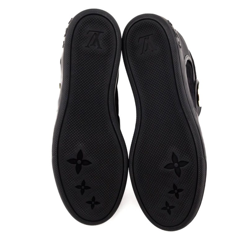 Louis Vuitton Black Suede Monogram Cliff Top Wedge Sneakers 39 - Image 6