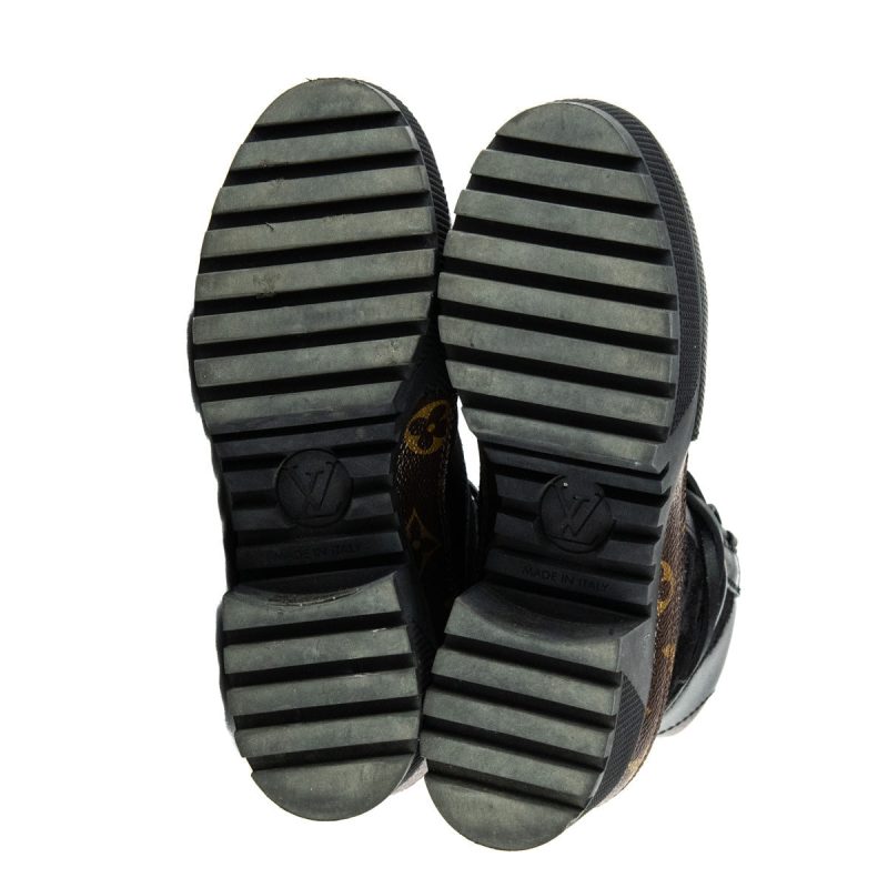 Louis Vuitton Black Suede High Top Wedge Sneakers Size US 11 | EU 41 - Image 7