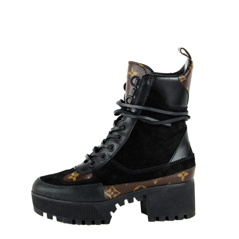 Louis Vuitton Black Suede High Top Wedge Sneakers Size US 11 | EU 41 - Image 6