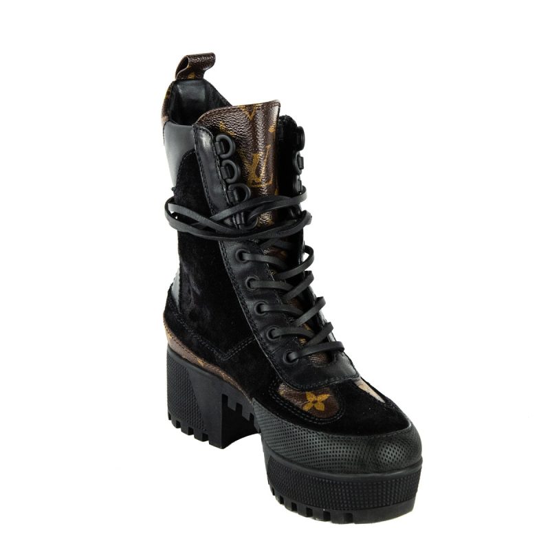 Louis Vuitton Black Suede High Top Wedge Sneakers Size US 11 | EU 41 - Image 4