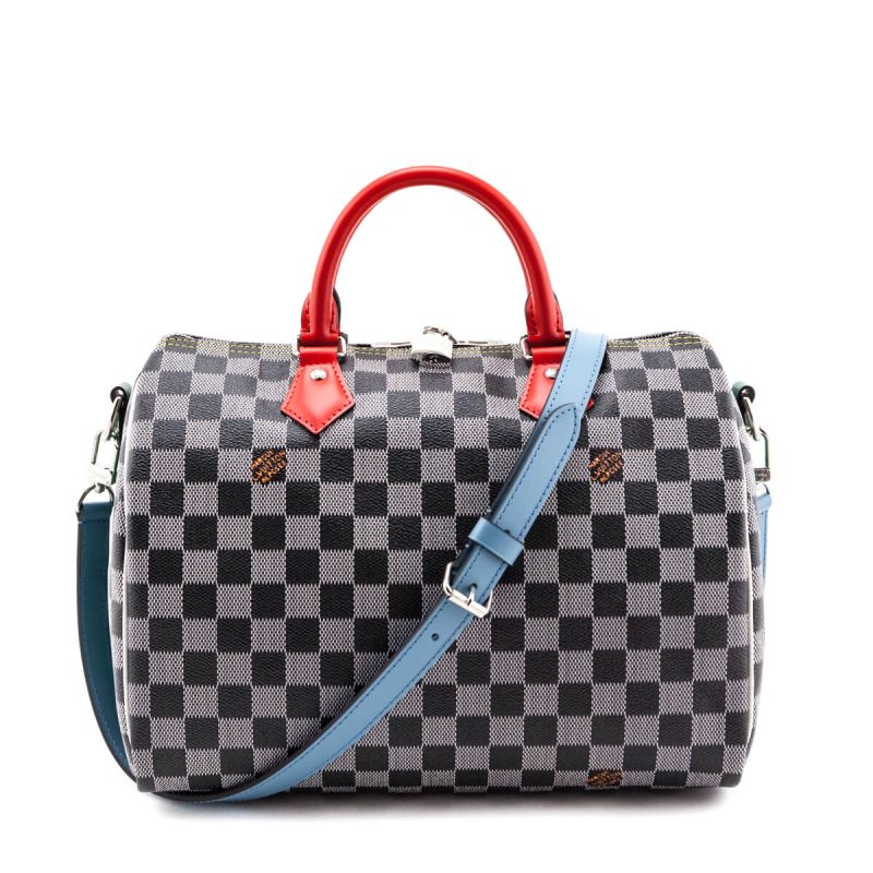 Louis Vuitton Black & White Monogram Patent Hot Springs Backpack