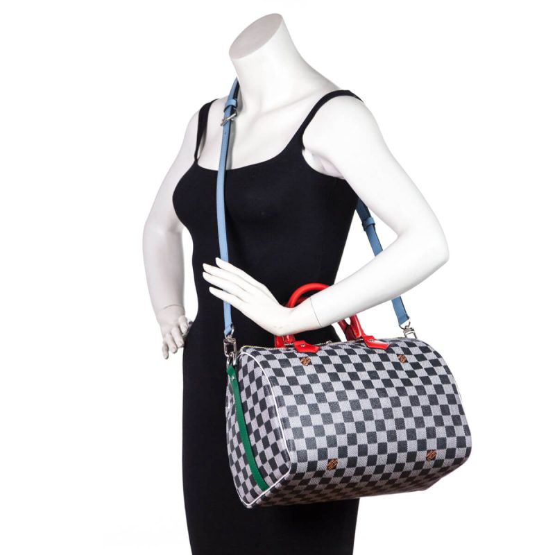 Louis Vuitton Black & White Monogram Patent Hot Springs Backpack - Image 7