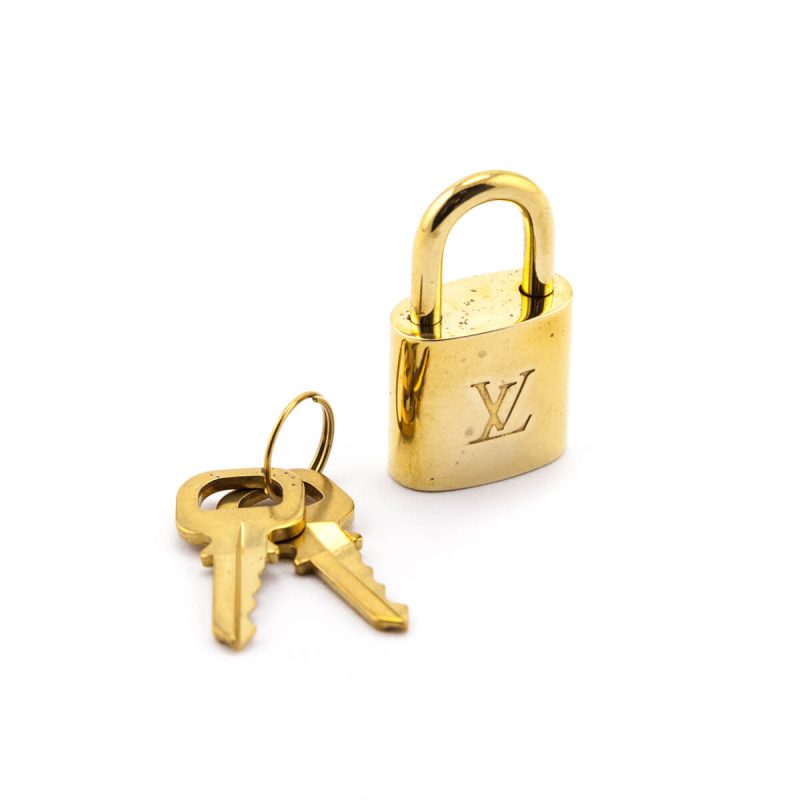 Louis Vuitton Brass Vintage Lock & Keys - Image 2
