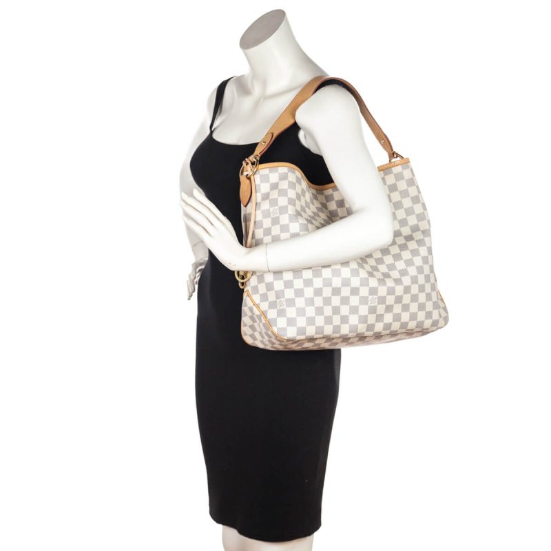 Louis Vuitton Damier Azur Delightful MM Shoulder Bag (SHF-dOaylq) - Image 10