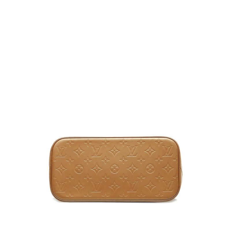 Gold Louis Vuitton Monogram Vernis Reade MM Tote Bag - Image 4