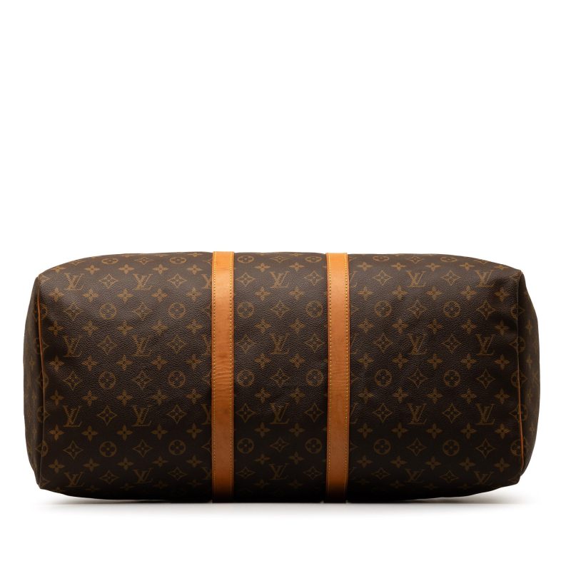 Brown Louis Vuitton Monogram Keepall 55 Travel Bag - Image 4