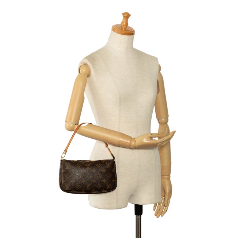 Brown Louis Vuitton Monogram Pochette Accessoires Shoulder Bag - Image 10