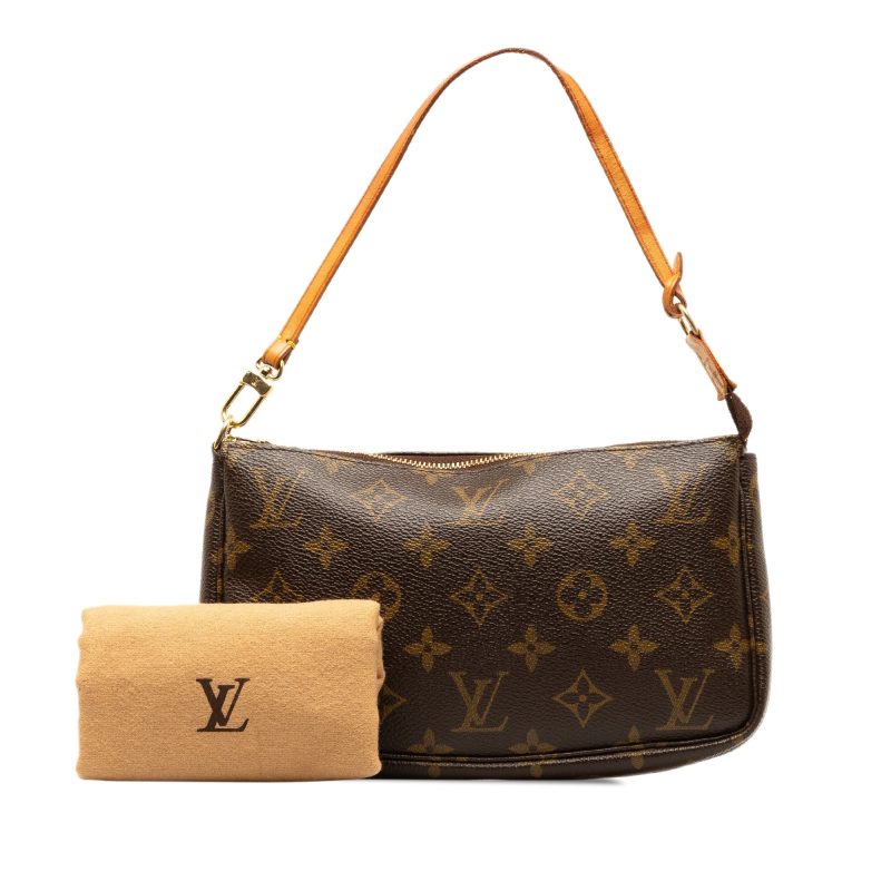 Brown Louis Vuitton Monogram Pochette Accessoires Shoulder Bag - Image 11
