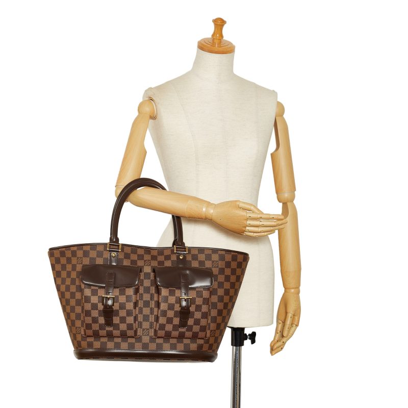 Brown Louis Vuitton Damier Ebene Manosque GM Tote Bag - Image 12