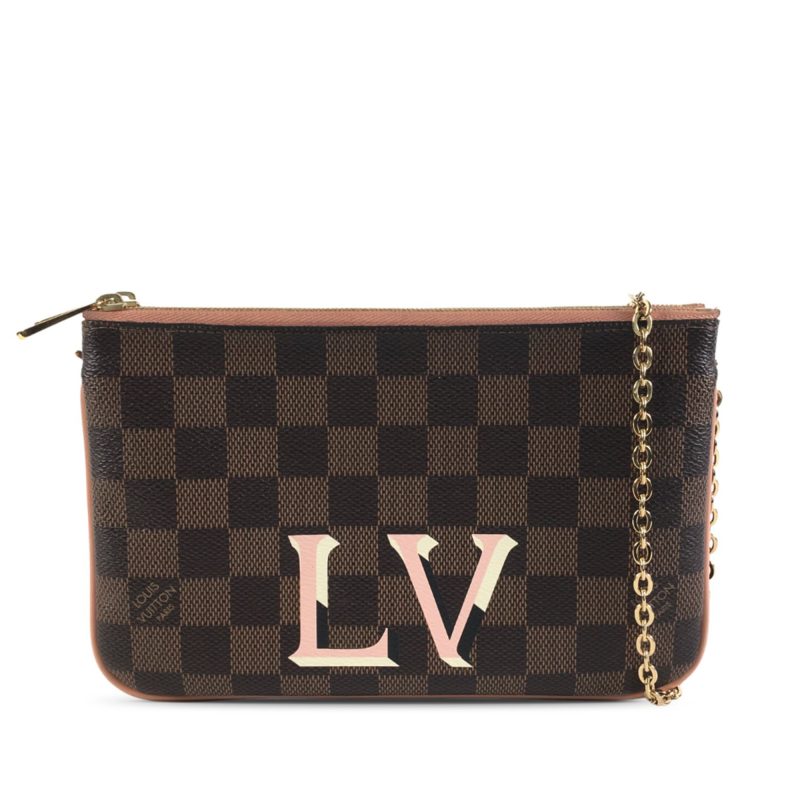 Brown Louis Vuitton Damier Ebene Pochette Saint Louis Clutch Bag