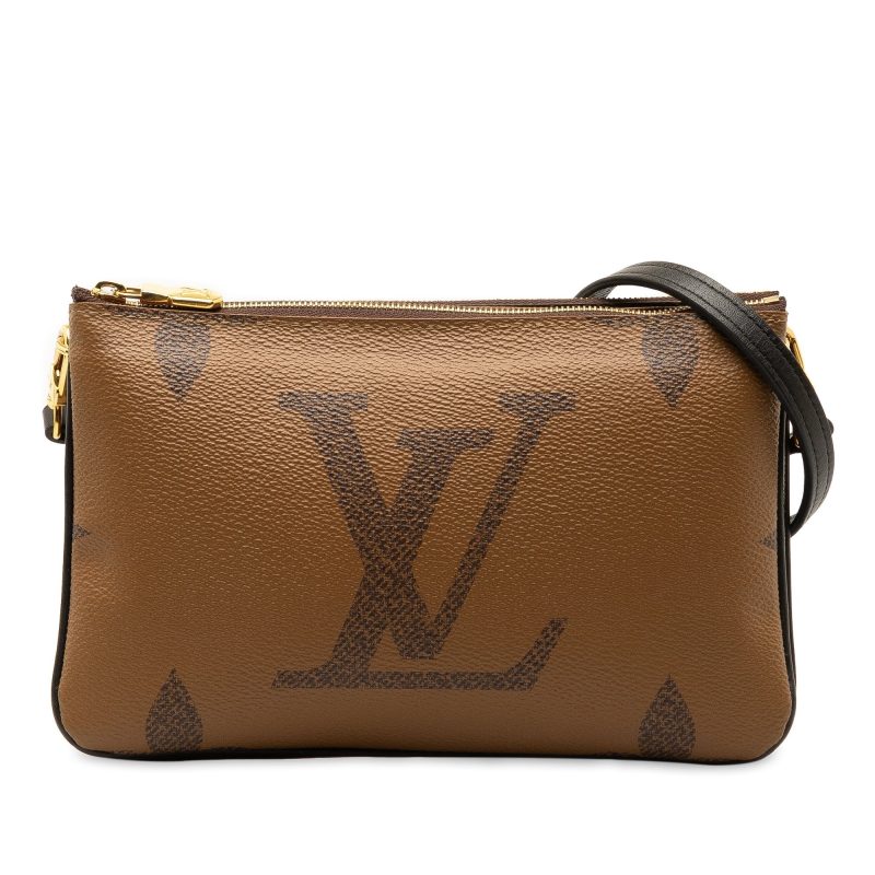 Brown Louis Vuitton Monogram Giant Reverse Zippy Coin Pouch