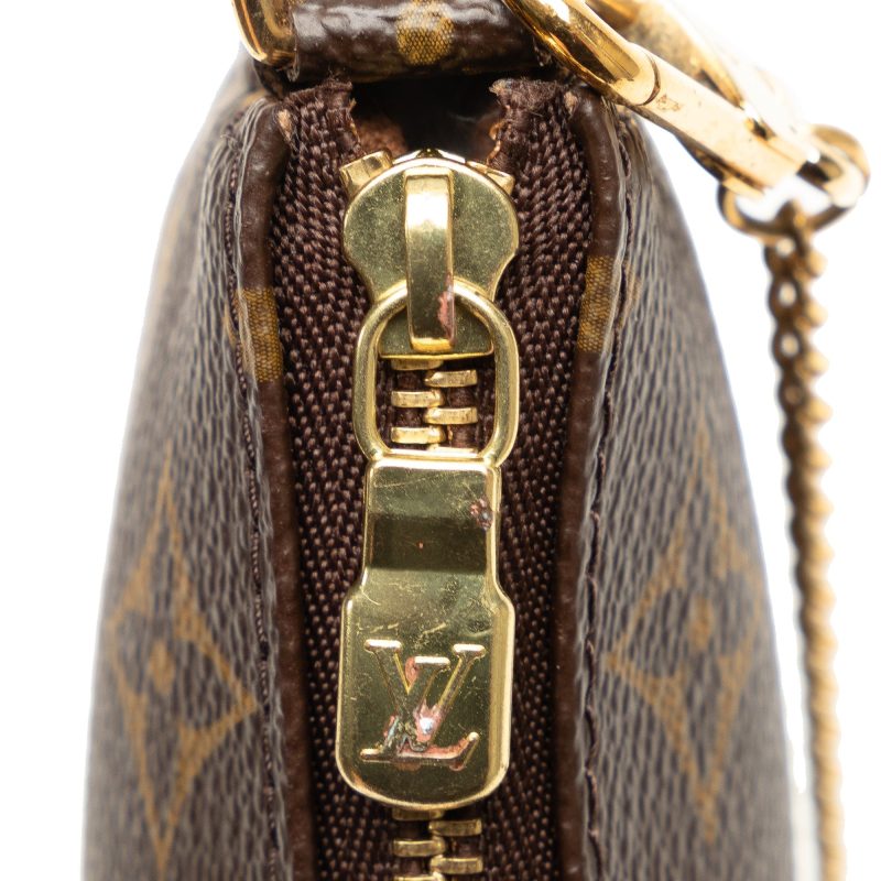 Brown Louis Vuitton Monogram Mini Pochette Accessoires Shoulder Bag - Image 8