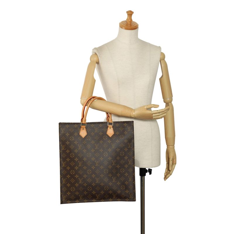Brown Louis Vuitton Monogram Sac Plat Tote Bag - Image 10