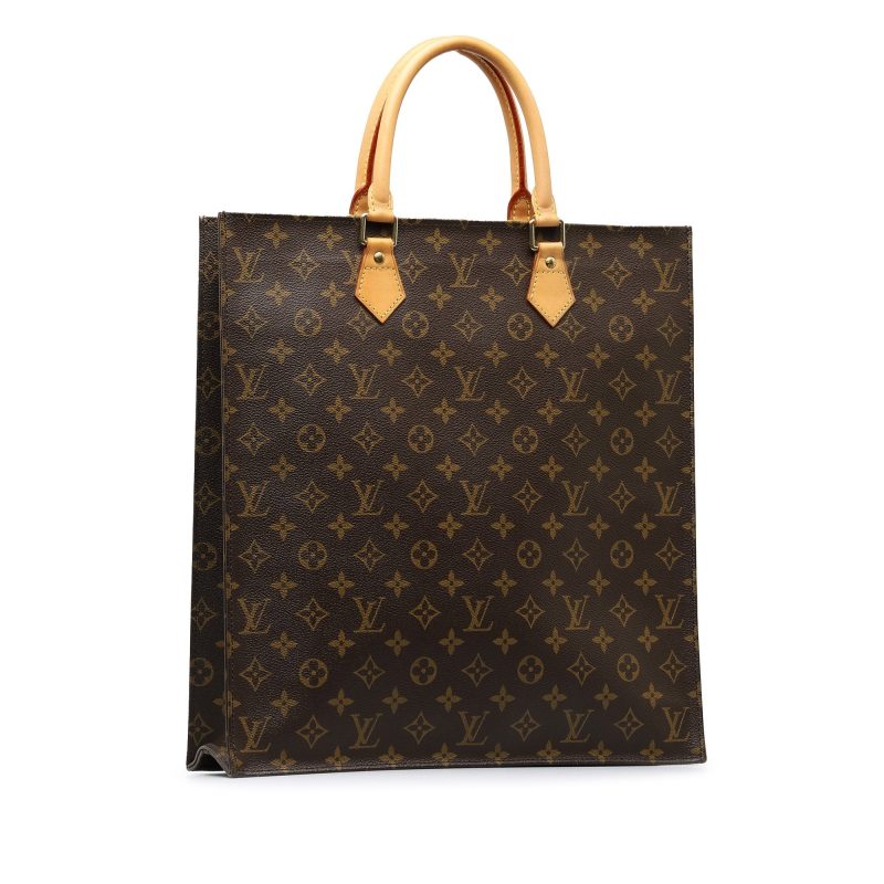 Brown Louis Vuitton Monogram Sac Plat Tote Bag - Image 2